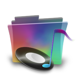 Folder Rainbow Music Icon 256x256 png